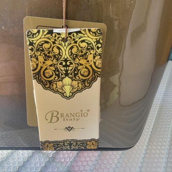 Brangio Italy Vegan Leather Tote Bag With Heart Cutout Design & Gold-Tone Hardwa - Picture 5 of 7